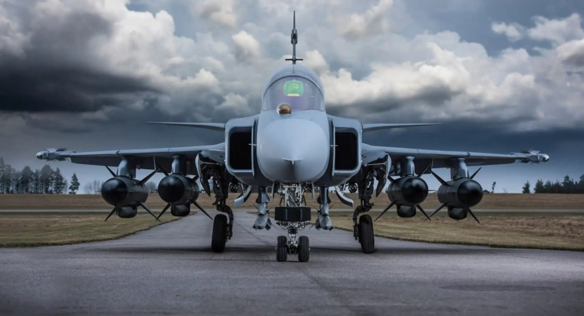 JAS 39 E/F Gripen ВПС Швеції із протикорабельними ракетами RBS-15. Фото - Saab