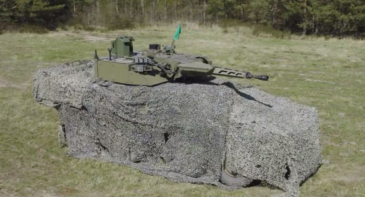 Модернізована для збиття дронів башта Lance 2 на колісному шасі. Кадр з відео Rheinmetall
