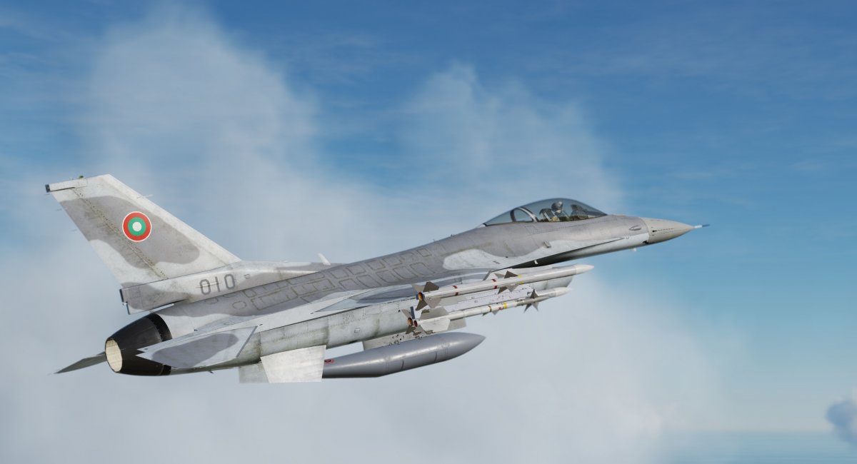 Винищувач F-16 в лівреї ВПС Болгарії, ілюстративний рендер з відкритих джерел