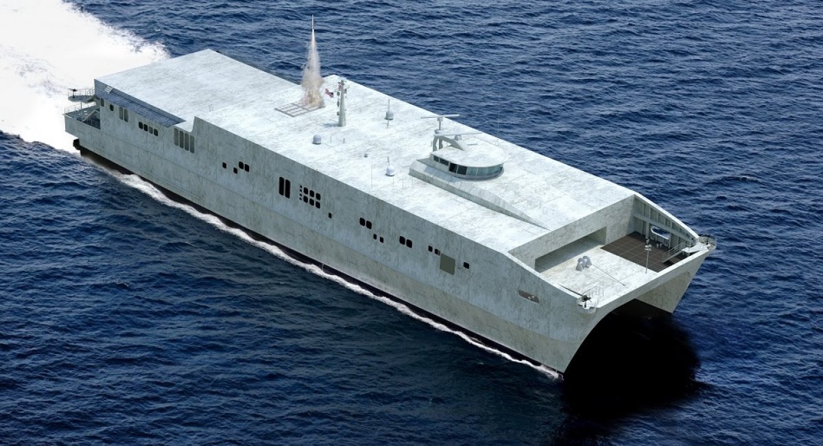 Рендер безпілотного корабля за проектом LUSV, що мав стати носієм протикорабельних ракет