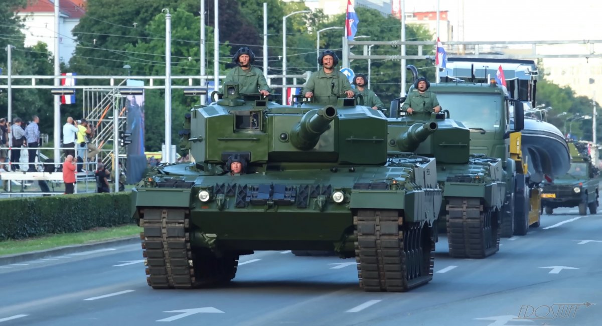 Leopard 2A4HRV на параді в Загребі 31 липня 2025 року, джерело -  X/Ronkainen
