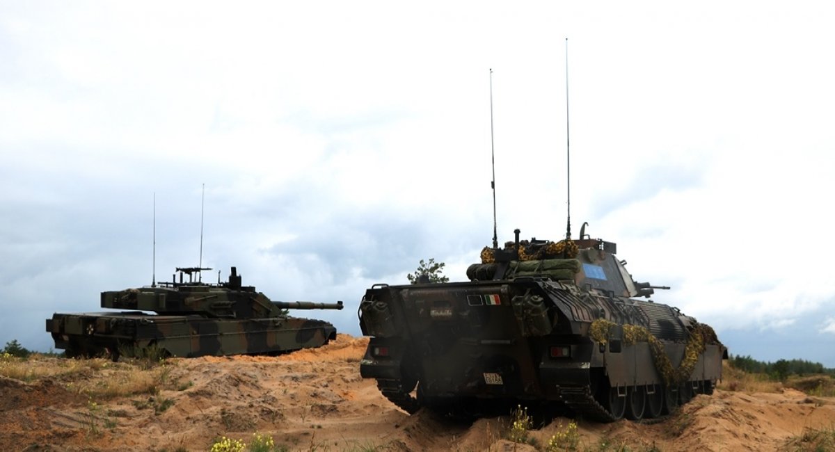 Танк Ariete та БМП Dardo італійської армії під час навчань НАТО в Латвії у 2019 році, фото з відкритих джерел