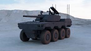 Війна дронів: Естонія представила безпілотну бойову машину Havoc 8x8 RCV з зенітними ракетами розробленими для України