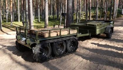 Рашисти на полі бою тестують наземний дрон, який роблять на "Уфимском тролейбусно-трамвайном заводе"
